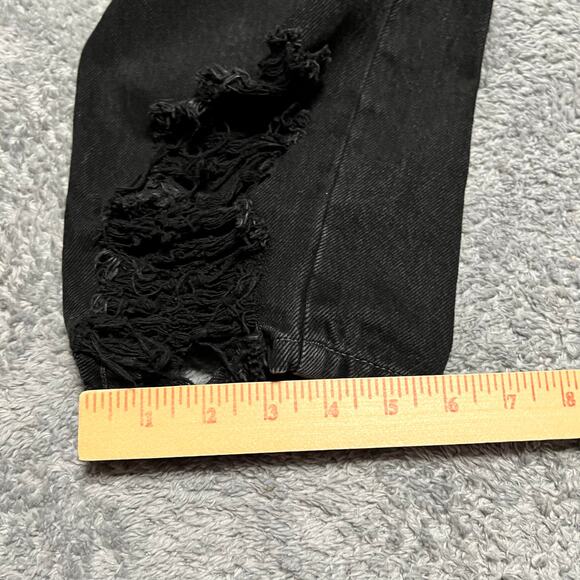 Empyre Jeans Womens 2 (25x29) Black Baggy Skater Distressed - Picture 10 of 10